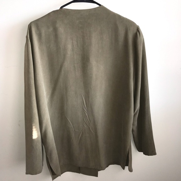 Saks Fifth Avenue Real Clothes 100% Silk Top & Slacks Set Size L See Desc/Measur - Picture 8 of 10